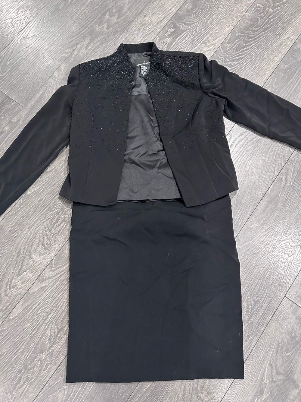 Positive Attitude 3 pc Jacket & Skirt Set Size 10 Formal Middi Beaded Jacket